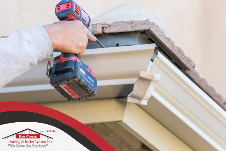 Professional gutter maintenance service on a Larkspur home, ensuring seamless gutter efficiency.