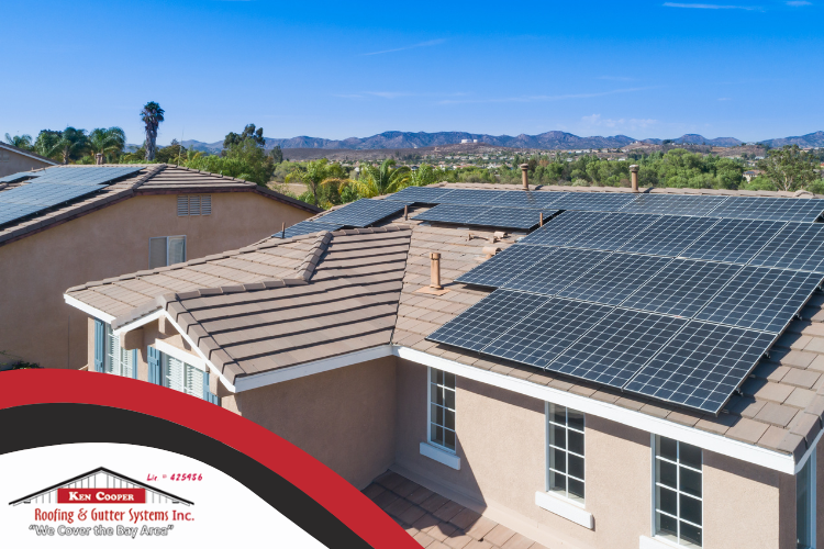 Eco-friendly solar tiles being installed by Ken Cooper Roofing in Ross, enhancing home sustainability.