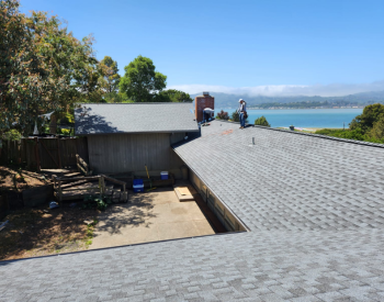 Complex roof design in Tiburon requiring specialized roof repair