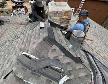 Ross roofing repair service fixing leaks around chimney flashing